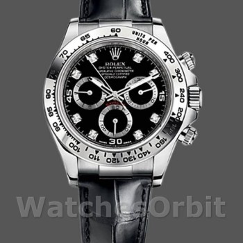 Replique Hommes Rolex Daytona 40mm Hommes-116519-Black Diamonds Dial Black Diamonds<br />