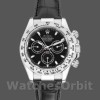 Replique Hommes Rolex Daytona 40mm Hommes-116519-Bracelet cuir noir-cadran noir Noir<br />