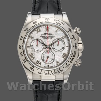 Replique Hommes Rolex Daytona 40mm Hommes-116519-Bracelet cuir noir-Cadran Météorite