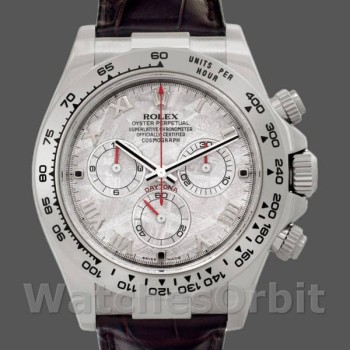 Replique Hommes Rolex Daytona 40mm Hommes-116519-Bracelet en cuir marron-Cadran Météorite