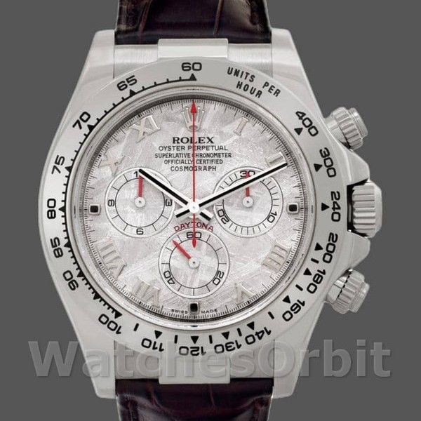 Replique Hommes Rolex Daytona 40mm Hommes-116519-Bracelet en cuir marron-Cadran Météorite