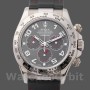 Replique Hommes Rolex Daytona 40mm Hommes-116519-Cadran gris-Bracelet caoutchouc noir Gris