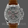 Replique Hommes Rolex Daytona 40mm Hommes-116519-Cadran gris-Bracelet cuir brun Gris<br />