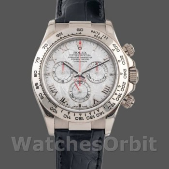 Replique Hommes Rolex Daytona 40mm Hommes-116519-Meteorite Dial-Leather Strap Meteorite