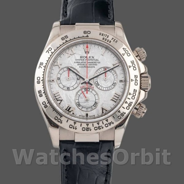 Replique Hommes Rolex Daytona 40mm Hommes-116519-Meteorite Dial-Leather Strap Meteorite