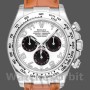 Replique Hommes Rolex Daytona 40mm Men's-116519-Panda Dial-Brown Leather Strap White