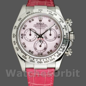 Replique Hommes Rolex Daytona 40mm Hommes-116519-Rose MOP-Arabic-Pink Strap Pink MOP<br />