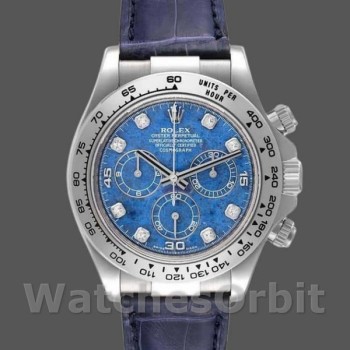 Replique Hommes Rolex Daytona 40mm Hommes-116519-Sodalite-Diamonds Dial Grey<br />