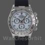 Replique Hommes Rolex Daytona 40mm Hommes-116519-White Arabic Dial-Black Rubber Strap White