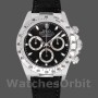 Replique Hommes Rolex Daytona 40mm Hommes-116519-White Gold-Black Dial Black<br />
