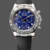 Replique Hommes Rolex Daytona 116519 Or blanc avec disque en grenat bleu et repères en diamant Cadran bleu