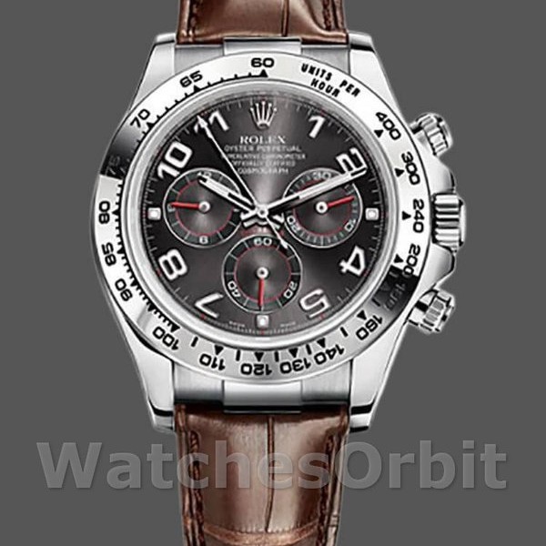 Replique Hommes Rolex Daytona 40mm Hommes-116519-White Gold-Grey Dial Grey<br />