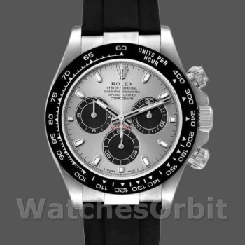 Replique Hommes Rolex Daytona 40mm Hommes-116519-White Gold-Grey Dial Grey