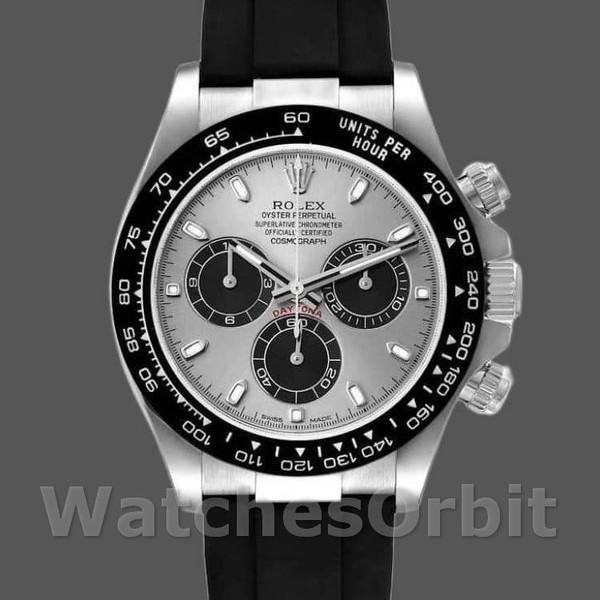 Replique Hommes Rolex Daytona 40mm Hommes-116519-White Gold-Grey Dial Grey