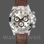 Replique Hommes Rolex Daytona 40mm Men's-116519-White Gold-Racing Dial-Brown Leather Strap Racing