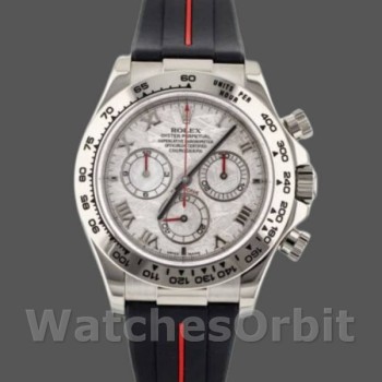 Replique Hommes Rolex Daytona 40mm Hommes-116519MT-Meteorite Dial-RubberB Strap Meteorite