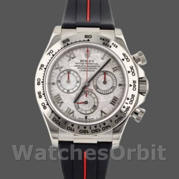 Replique Hommes Rolex Daytona 40mm Hommes-116519MT-Meteorite Dial-RubberB Strap Meteorite