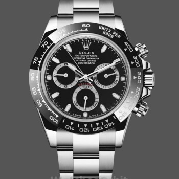 Replique Hommes Rolex Daytona-116520, 40mm, boîte en acier inoxydable, cadran noir, Hommes Black
