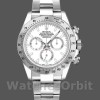 Replique Hommes Rolex Daytona-116520, 40mm, boîte en acier inoxydable, cadran blanc, Hommes Blanc