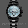 Replique Hommes Rolex Daytona 40mm Hommes-116523-Noir PVD/DLC Coated-Stainless Steel Ice Blue
