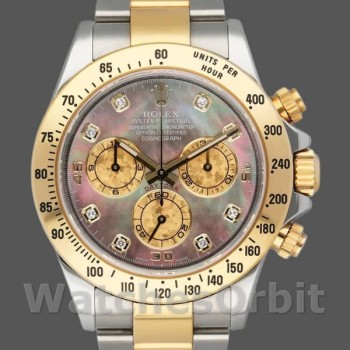 Replique Hommes Rolex Daytona 40mm Hommes-116523-Dark MOP-Black Dial MOP