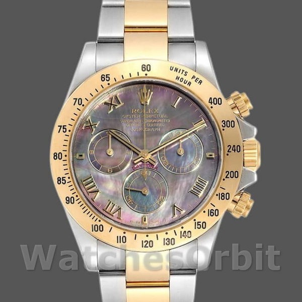 Replique Hommes Rolex Daytona 40mm Hommes-116523-Stainless Steel-Black MOP Dial MOP