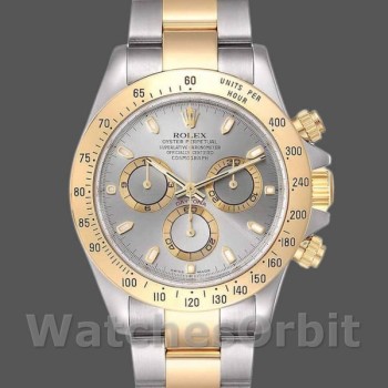 Replique Hommes Rolex Daytona 40mm Hommes-116523-Stainless Steel-Gray Slate Dial Gray