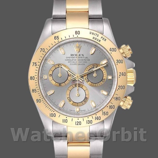 Replique Hommes Rolex Daytona 40mm Hommes-116523-Stainless Steel-Gray Slate Dial Gray