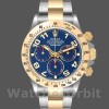 Replique Hommes Rolex Daytona 40mm Hommes-116523-Steel & Yellow Gold-Blue Racing Dial Blue