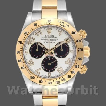 Replique Hommes Rolex Daytona 40mm Hommes-116523-White Arabic-Panda Dial White