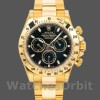 Replique Hommes Rolex Daytona 40mm Hommes-116528-Cadran noir-Or jaune Noir