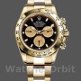 Replique Hommes Rolex Daytona 40mm Hommes-116528-Yellow Gold-Black Paul Newman Dial Black
