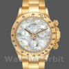 Replique Hommes Rolex Daytona 40mm Hommes-116528-Yellow Gold-MOP-Diamond Dial MOP