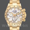 Replique Hommes Rolex Daytona 40mm Hommes-116528-Yellow Gold-MOP-Diamond Dial MOP