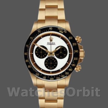 Replique Hommes Rolex Daytona 40mm Hommes-116528-Yellow Gold-White Dial White White