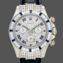 Replique Hommes Rolex Daytona 40mm Men's-116599-Pave Diamond Dial-Blue Leather Strap Blue
