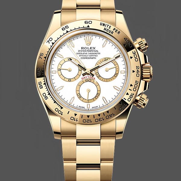 Replique Hommes - Rolex Daytona-126508 0001, Or jaune 18K, Cadran blanc, Blanc