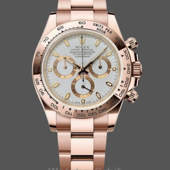 Replique Hommes Rolex Daytona 126508 Or Rose 18K Cadran Blanc Chronographe Hommes Cadran Blanc