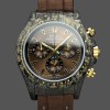 Replique Hommes Rolex Daytona-DIW, 40mm, noir et or, NTPT customisé, fibre de carbone, marron