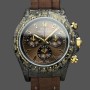 Replique Hommes Rolex Daytona-DIW, 40mm, noir et or, NTPT customisé, fibre de carbone, marron