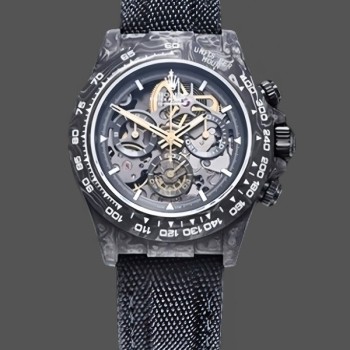 Replique Hommes Rolex Daytona DIW, Carbon Fiber Skeleton, Black, Skeleton