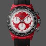 Replique Hommes Rolex Daytona-DIW x Kakha Kaladze, Oyster personnalisé, quartz rouge, fibre de carbone, 40 mm, rouge et blanc