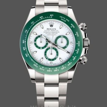 Replique Hommes - Rolex Daytona 116500LV Lunette en céramique verte avec cadran blanc Cadran blanc