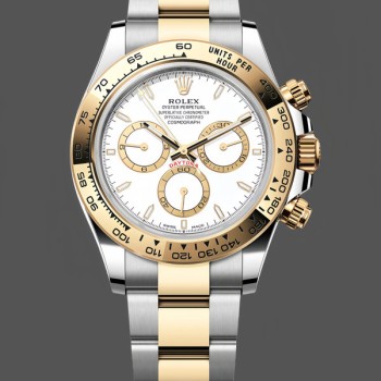 Replique Hommes - Rolex Daytona-126503, Two-Tone, cadran blanc, blanc