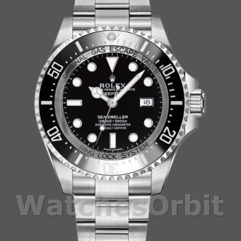 Replique Hommes Rolex Sea-Dweller Deepsea 44mm Hommes-116660-Acier inoxydable-Cadran noir Noir
