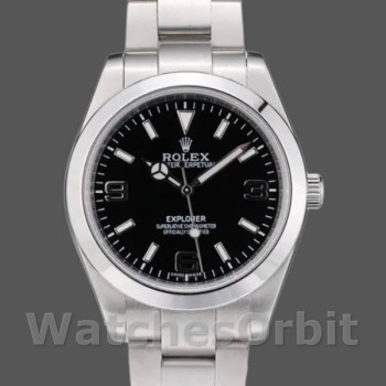 Replique Hommes Rolex Explorer 39mm Hommes-42002-Acier inoxydable-Cadran noir Noir