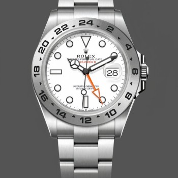 Replique Hommes Rolex Explorer II 42mm Men's-m226570 0001-Stainless Steel-White Dial White White