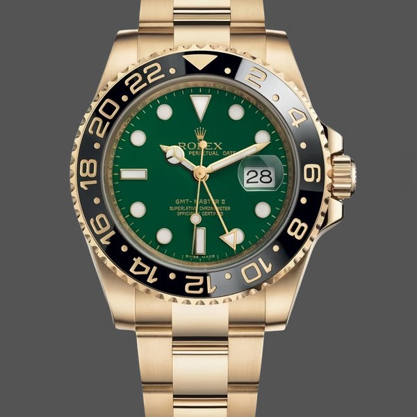 Replique Hommes Rolex GMT-Master II 40mm Hommes-116718LN-Oyster Bracelet-Green Dial Green