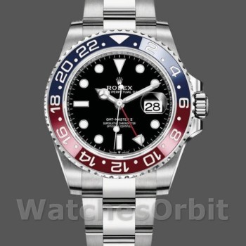Replique Hommes Rolex GMT-Master II 40mm Hommes-116719BLRO-White Gold-Pepsi-Black Dial Black