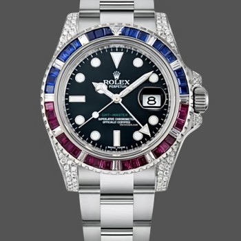 Replique Hommes Rolex GMT-Master II-116759SA, 40mm, cadran noir, Hommes Noir